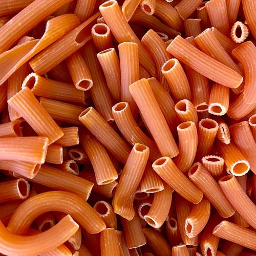 Rigatoni of organic red lentil
