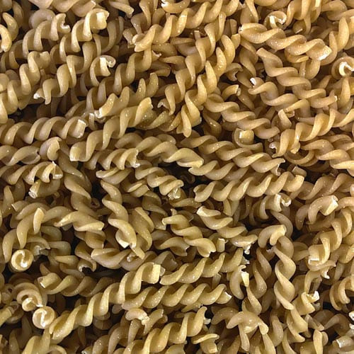 Organic spirals of brown rice and quinoa