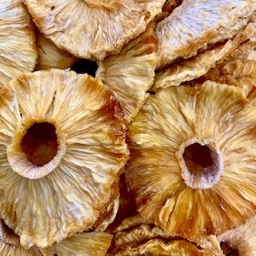 Organic pineapple dried in slices